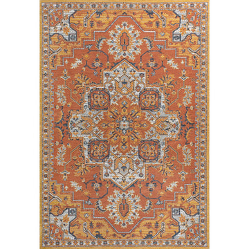 Bijan Traditional Vintage Medallion Reversible Machine-Washable Indoor/Outdoor Area Rug